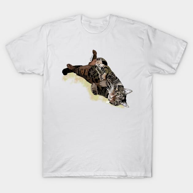 Tweety the tabby cat T-Shirt by MoniK ART